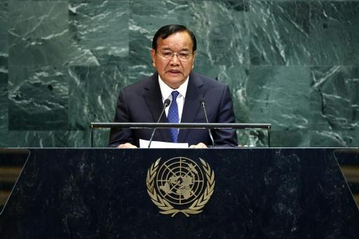 Le ministre cambodgien des Affaires étrangères Prak Sokhonn au siège de l'ONU à New York le 27 septembre 2025 — CHARLY TRIBALLEAU / AFP