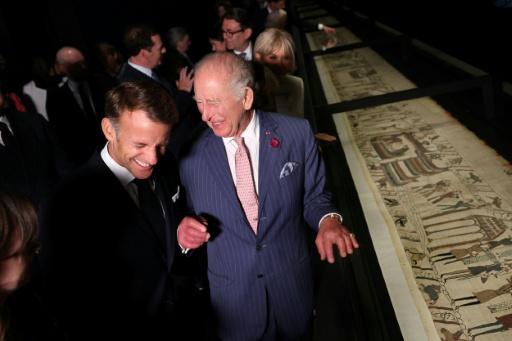 Macron eröffnet Ausstellung von Bayeux-Wandteppich in London