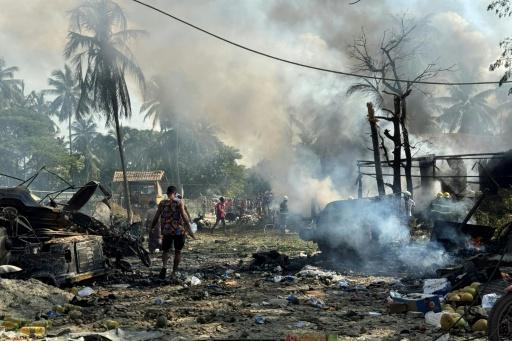 Myanmar airstrike death toll hits 50 as families gather bodies