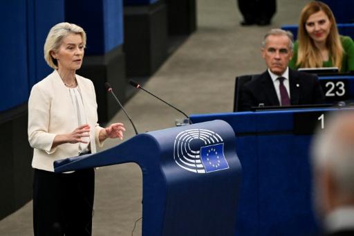 European Commission President Ursula von der Leyen says she will work with AI companies on taming the pace of advance. Canadian Prime Minister Mark Carney has said AI safety is crucial — Jean-Christophe VERHAEGEN / AFP