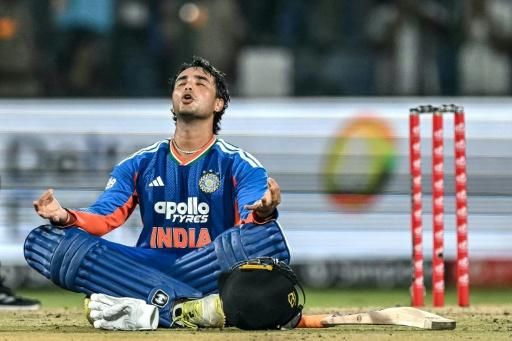 Abhishek hits record T20 ton as India post 221-7 against Afghanistan