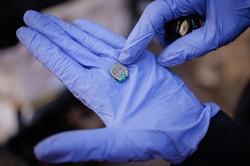This Gallic coin is among the finds at the site — Simon WOHLFAHRT / AFP