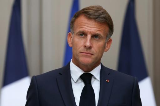Le président Emmanuel Macron donne une conférence de presse au palais de l'Elysée, à Paris, le 18 septembre 2026 — Thomas SAMSON / AFP