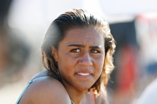 Tya Zebrowski lors du stage de préparation pour les Jeux Olympiques à Lower Trestles, le 9 septembre 2026 — Karl ANDERSON / AFP