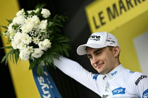 Paul Seixas à l'issue de la 14e étape du Tour de France 2026, le 18 juillet au Markstein — Loic VENANCE / AFP