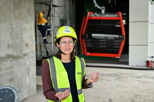Project manager Cecile Broi says the cable car will cut a three-hour journey to just minutes when it is up and running — Hector RETAMAL / AFP
