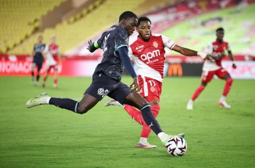 Le capitaine de Marseille Timothy Weah (à gauche) lors du match de Ligue 1 face à Monaco, le 30 août 2026 — Valery HACHE / AFP
