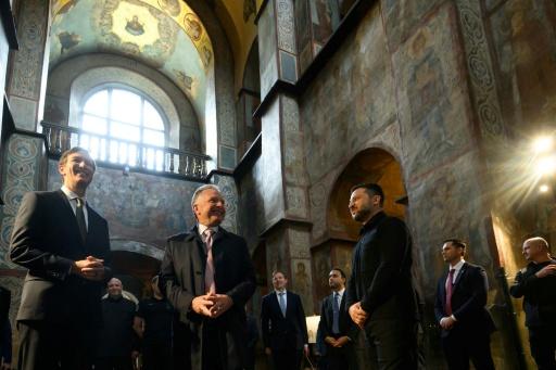 Witkoff (left), Zelensky and Kushner were remained positive after the talks — Handout / AFP