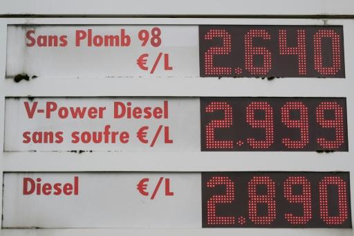 Les prix des carburants dans une station-service à Sausheim, dans le Haut-Rhin, le 16 septembre 2026 — SEBASTIEN BOZON / AFP