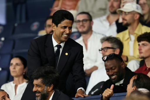 Nasser al-Khelaifi pictured at a Paris Saint-Germain game earlier this season — Anne-Christine POUJOULAT / AFP
