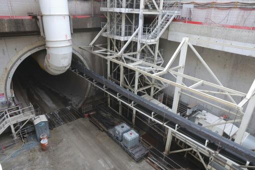 Le site de construction du tunnel de la future ligne 15 du metro du Grand Paris Express, le 2 septembre 2026, à la station Nanterre-La-Folie — Thomas SAMSON / AFP