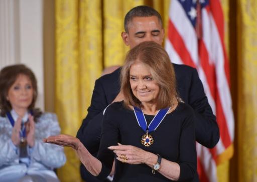President Barack Obama gave the Presidential Medal of Freedom to Gloria Steinem in 2013 — MANDEL NGAN / AFP