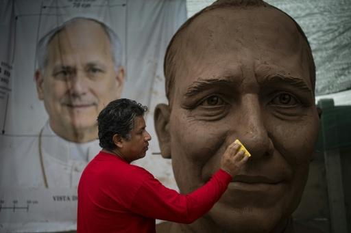 Giant statue of Pope Leo XIV takes shape in Peru workshop