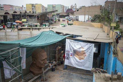 The monument will be installed in a park in Callao after its finished — ERNESTO BENAVIDES / AFP