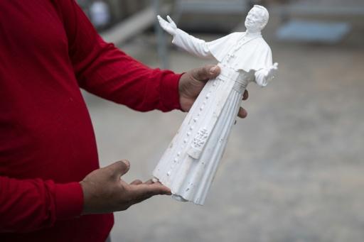 Artist Gutierrez said he used artificial intelligence and a 3D model to help design the sculpture — ERNESTO BENAVIDES / AFP