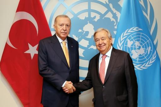 Antonio Guterres' remarks at the 'High-level Event on Climate Action and the Just Transition' were followed by Australia's prime minister, and Turkish President Recep Tayyip Erdogan — Mustafa Kamaci / AFP