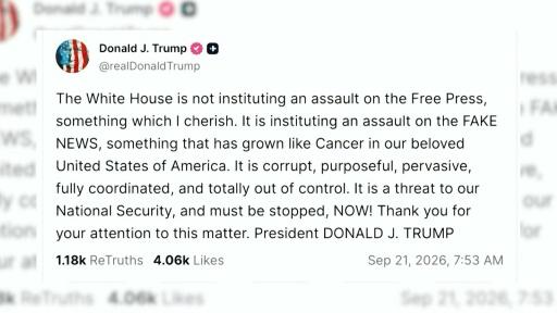Trump acusa a parte de la prensa de EEUU de ser una "amenaza" para la "seguridad nacional"