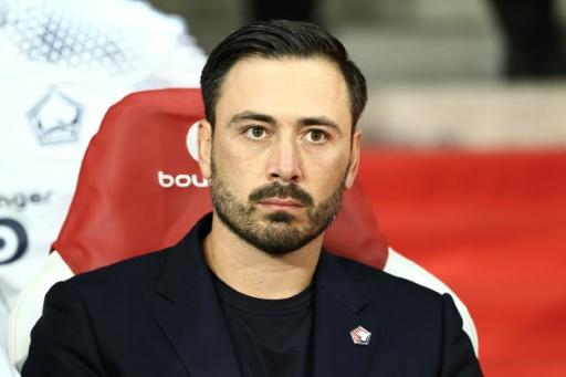 Le nouvel entraîneur de Lille Davide Ancelotti avant le match de Ligue 1 contre le Paris SG, le 28 août 2026 à Villeneuve-d'Ascq — Sameer AL-DOUMY / AFP