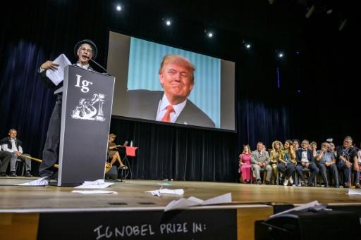 The Ig Nobels ceremony was held outside the United States for the first time over fears academics and journalists might face travel difficulties — Fabrice COFFRINI / AFP