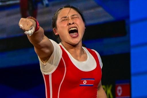 North Korea's Ri Song Gum broke three world records on her way to gold in Nagoya this week but will have to move up in weight for Los Angeles — Ishara S. KODIKARA / AFP