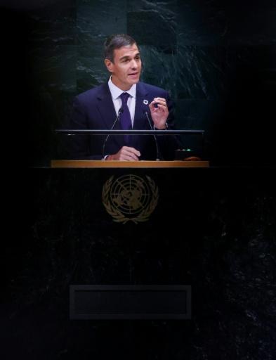 Spain's Prime Minister Pedro Sanchez said his government was trying to pass measures protecting tenants — Leonardo MUNOZ / AFP