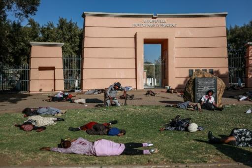 Photo: afp.com Activists staged a reenactment of the Sharpeville Massacre — PHILL MAGAKOE / AFP