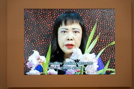 Photo d'une oeuvre de l'artiste japonaise Yayoi Kusama (1929-2026) exposée au Stedelijk Museum d'Amsterdam, le 9 septembre 2026 — Lina Selg / AFP
