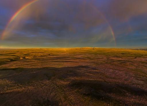 With a bit of luck, tourists might even glimpse a rainbow making an appearance over Chile’s Atacama Desert — Javier TORRES / AFP
