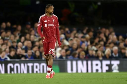 L'ailier français Bradley Barcola a joué son premier match avec Liverpool contre Ipswich Town le 4 septembre 2026 à Ipswich — Henry NICHOLLS / AFP