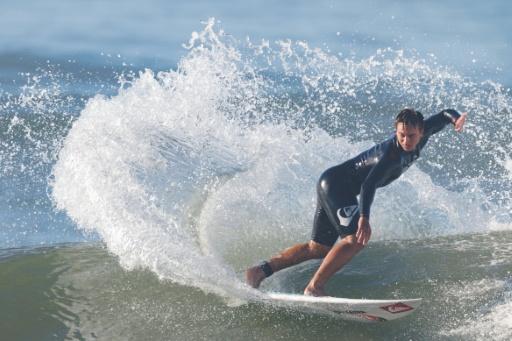 Kauli Vaast lors d'un stage d'entraînement pour les Jeux olympiques de 2028 à Trestles Beach, le 9 septembre 2026 — Karl ANDERSON / AFP