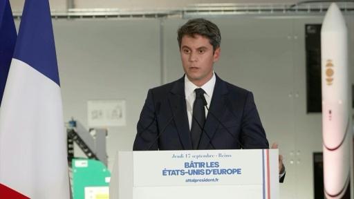 Gabriel Attal plaide pour des "Etats-Unis d'Europe", le "projet d'une génération"