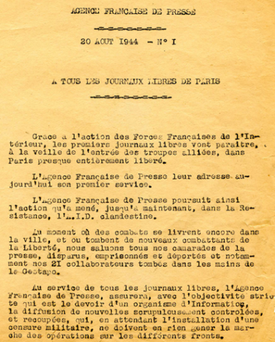 Naissance de l’AFP Naissance de l’AFP