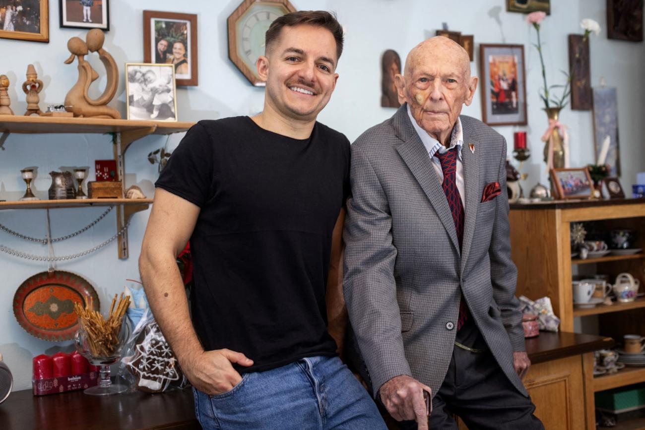 Marek Dunin-Wasowicz et son petit-fils Roch
