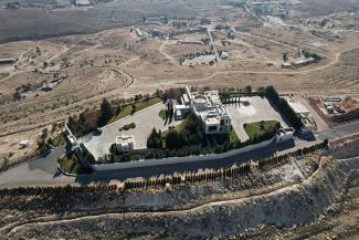 Aerial photo showing the main offices of Maher al-Assad on a hill near Damascus on January 21, 2025. © Bakr Alkasem / AFP