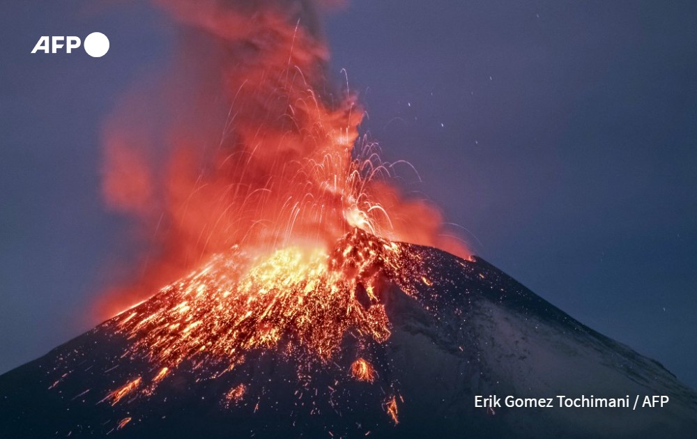 AFP phot by Erik Gomez Tochimani - Popocatepetl volcano in Mexico, May 22, 2023
